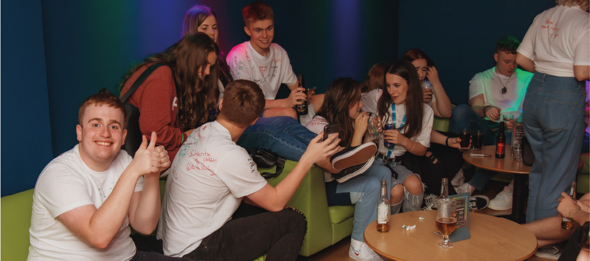 Photo of a group of students drinking in Ayr Union