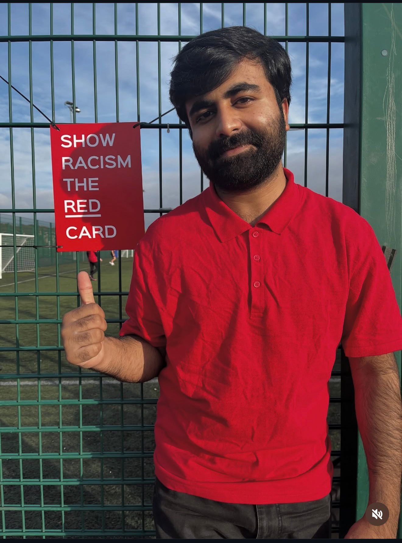 VP for Welfare and Wellbeing, Shahan, campaigning for Show Racism the Red Card