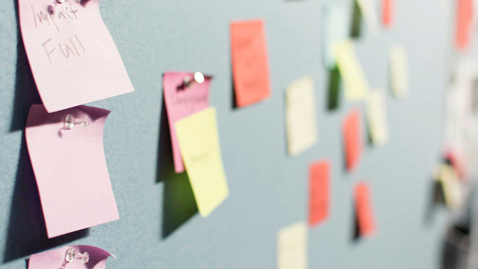 Post-it notes on a wall